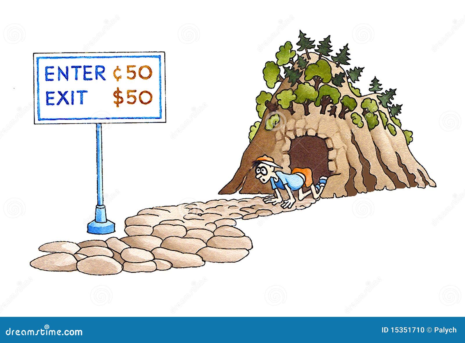 Entrance And Exit Word Card, Opposites Concept. Flashcard For English