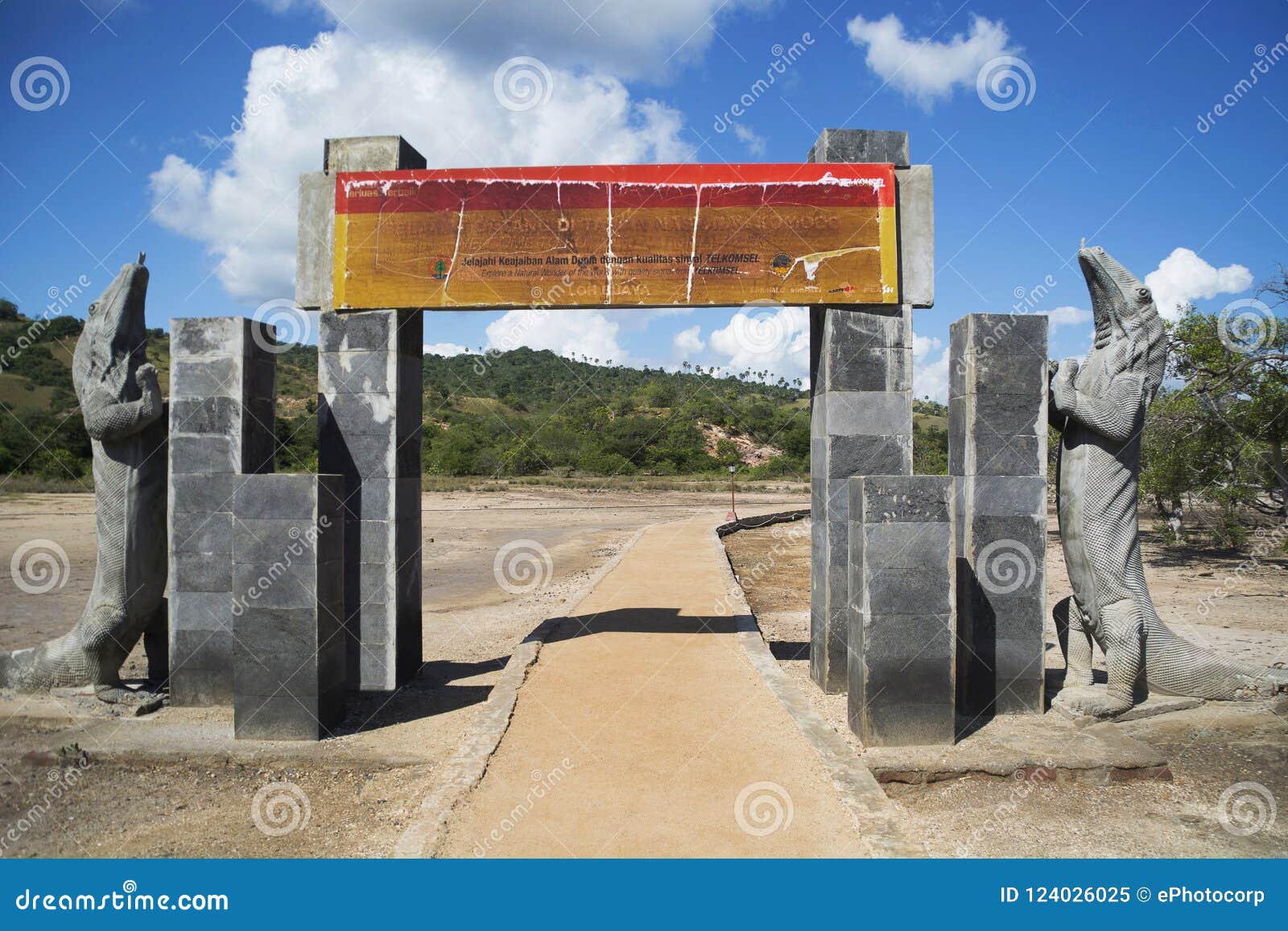 entrance gate of rinca island of indonesia