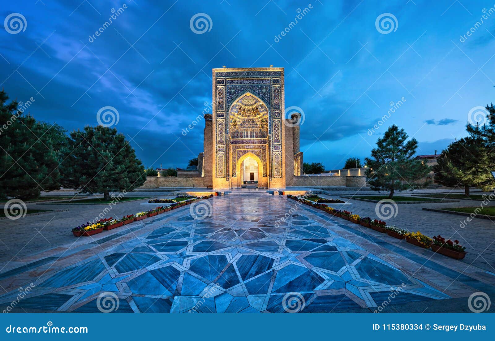 entrance portal to gur-e-amir mausoleum in samarkand, uzbekistan