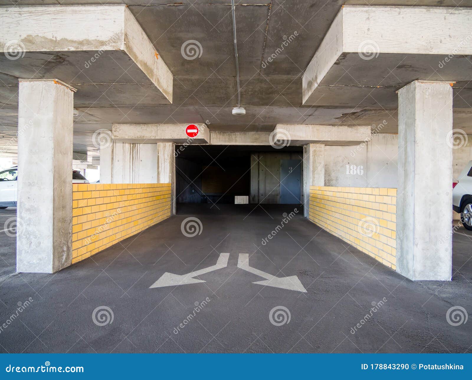 Entrance To the Covered Car Parking Floor Stock Photo - Image of ...