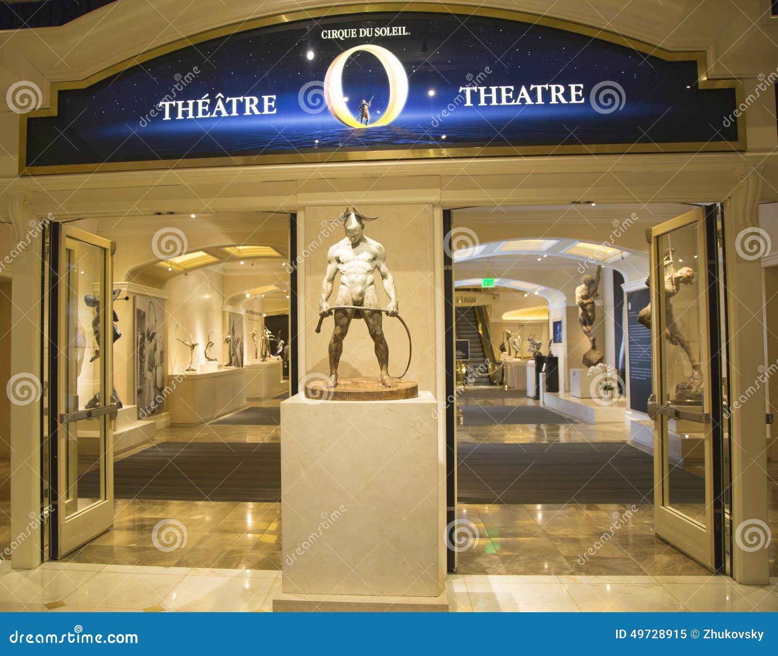 Entrance To O Theatre by Cirque Du Soleil at the Bellagio Hotel in Las Vegas Editorial Image - Image of office: 49728915