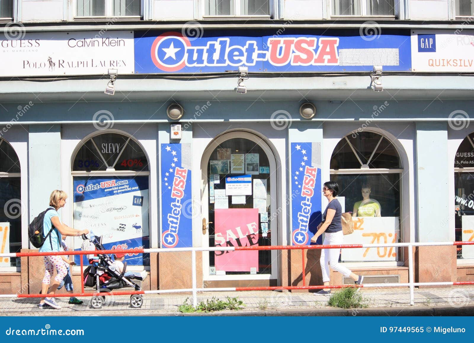 Street View of American Store in Prague Image - Image of landscape,