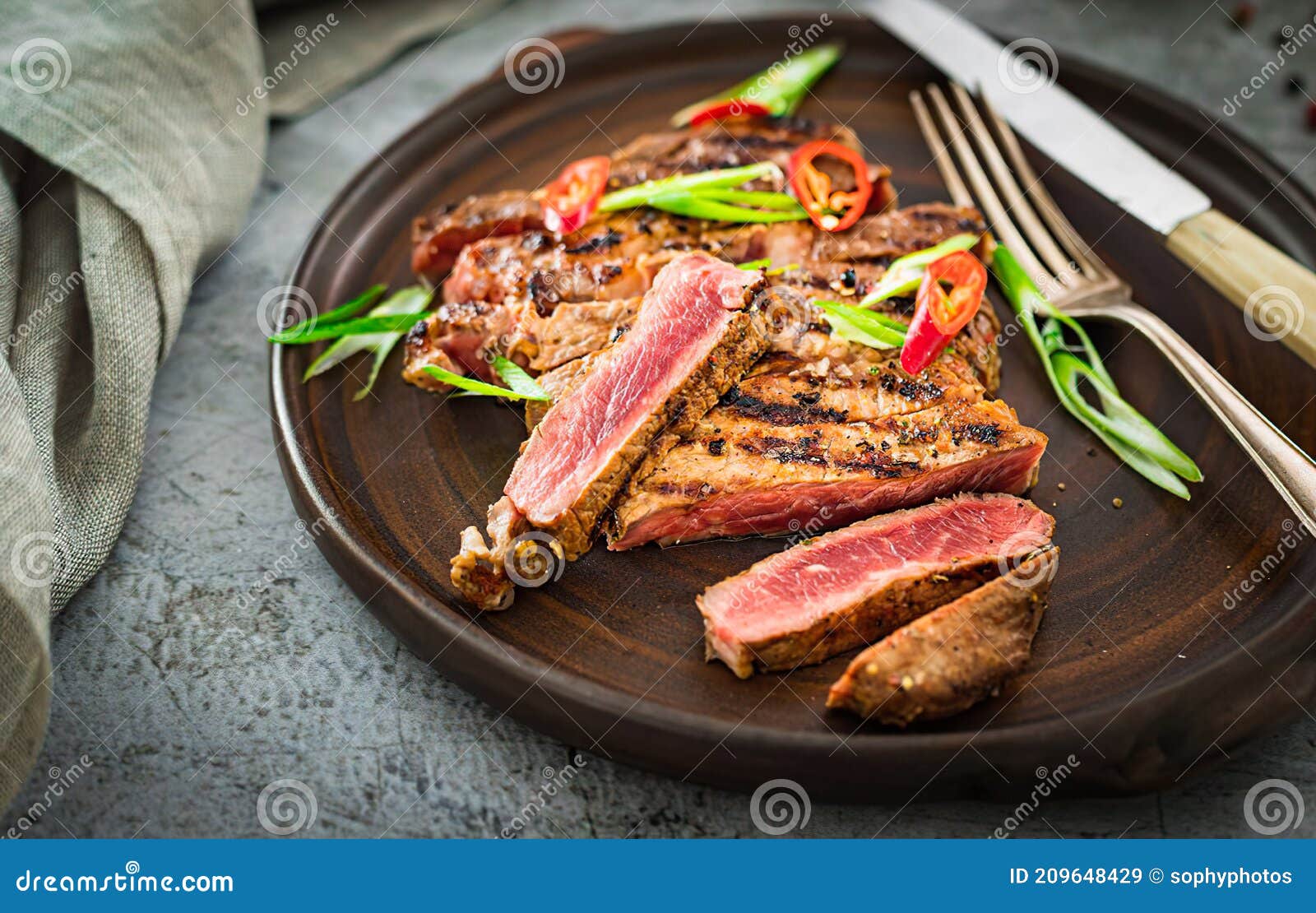 Entrecote Steak. Medium Rare. American Cuisine. Gourmet Meal Stock ...