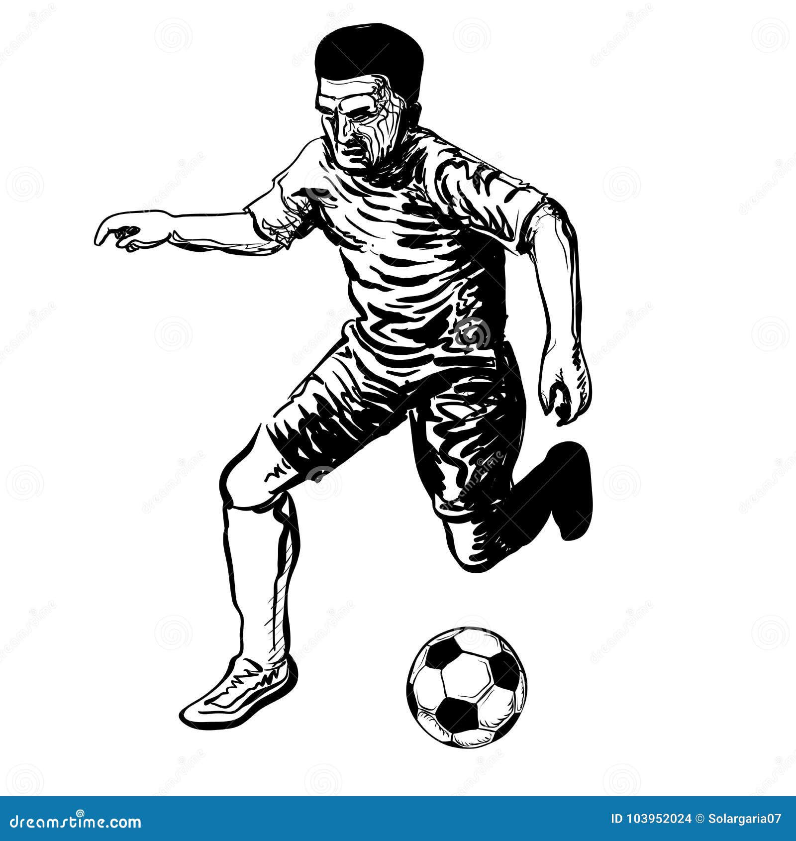 Entregue O Desenho Do Jogador De Futebol Que Retrocede Uma Bola ...