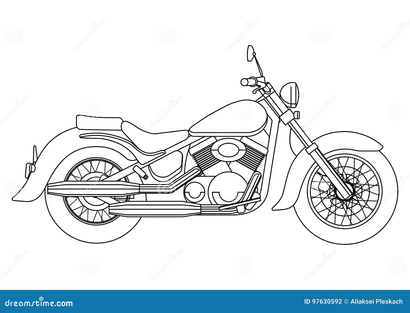 Entregue O Estilo Da Tração De Uma Ilustração Nova Da Motocicleta