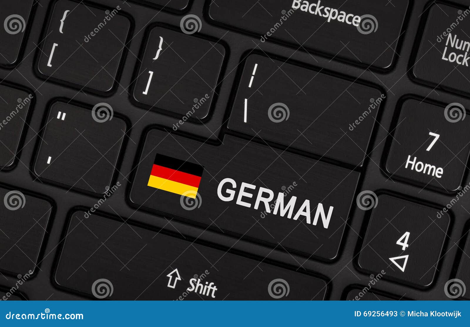 Entri nel bottone con la bandiera Germania - concetto della lingua (imparando o traduca)