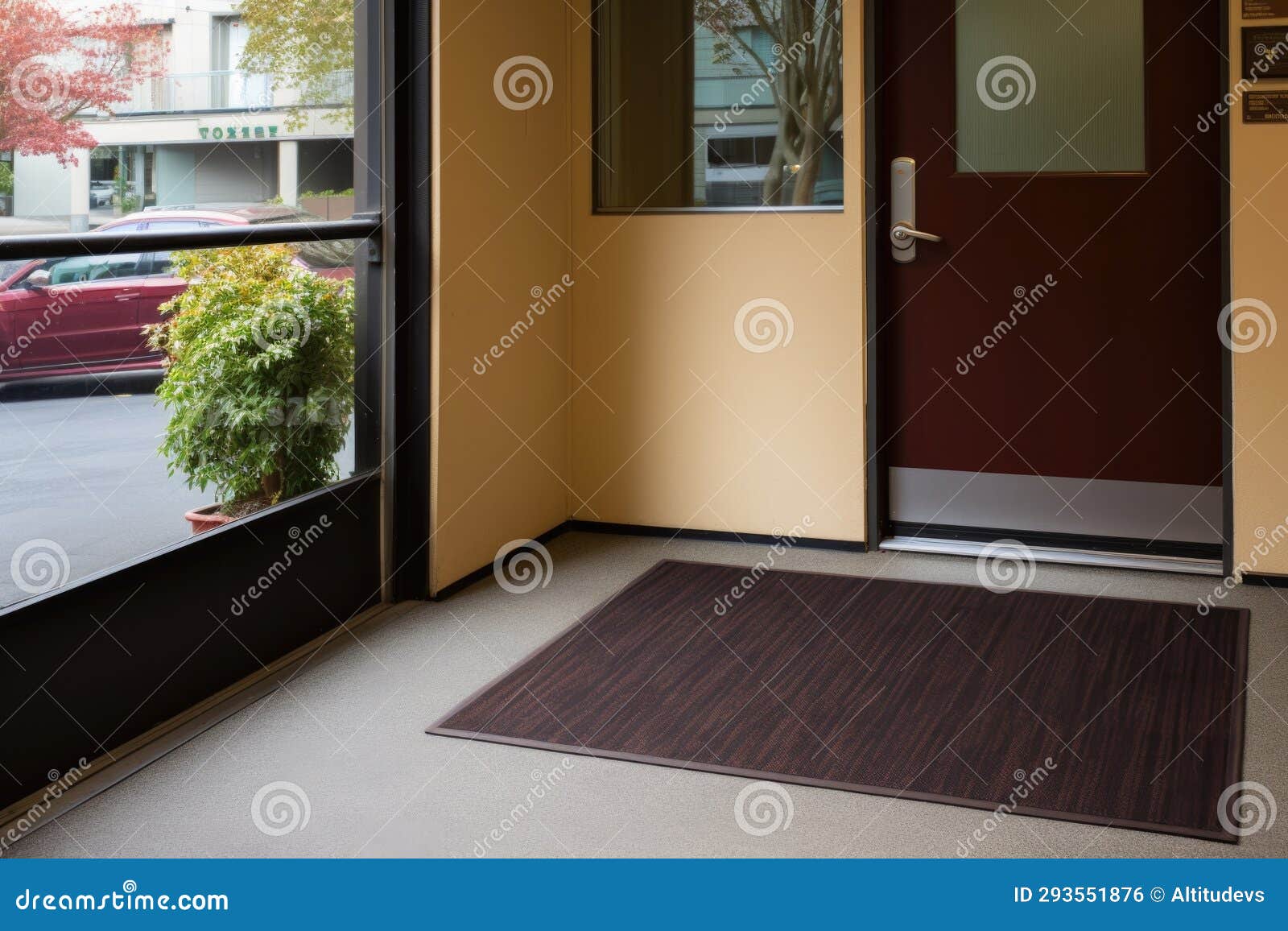 Entry Door of an Apartment with Mat Stock Photo Image of home