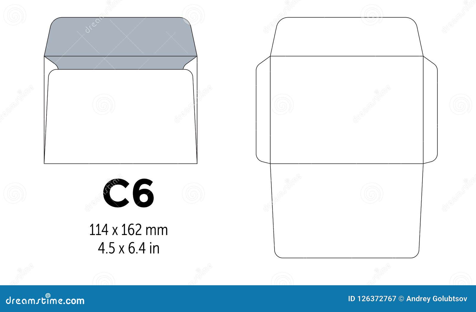 envelope c6 template for a4, a5 paper with cut lines