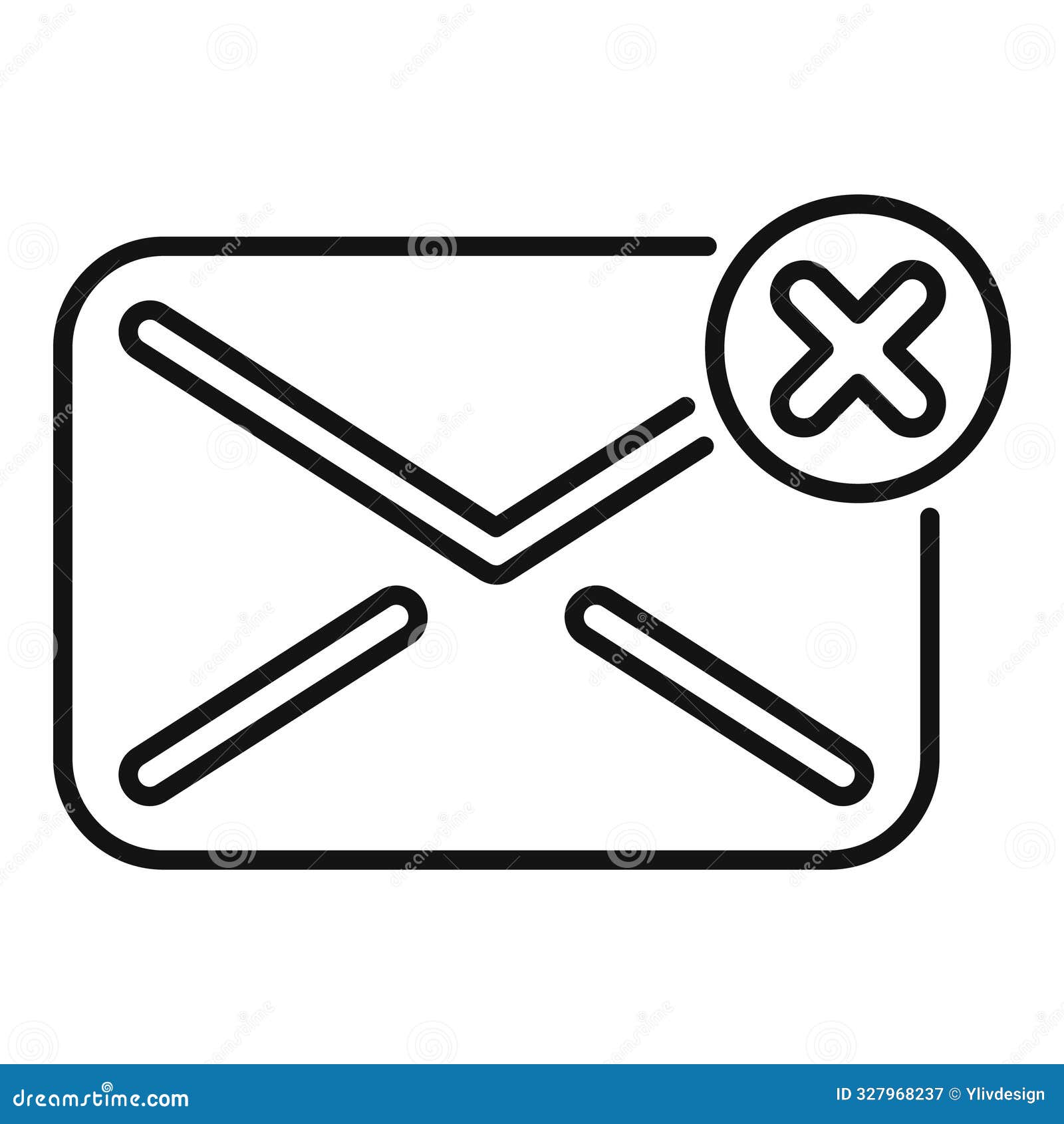 envelope with delete icon showing unsent email message