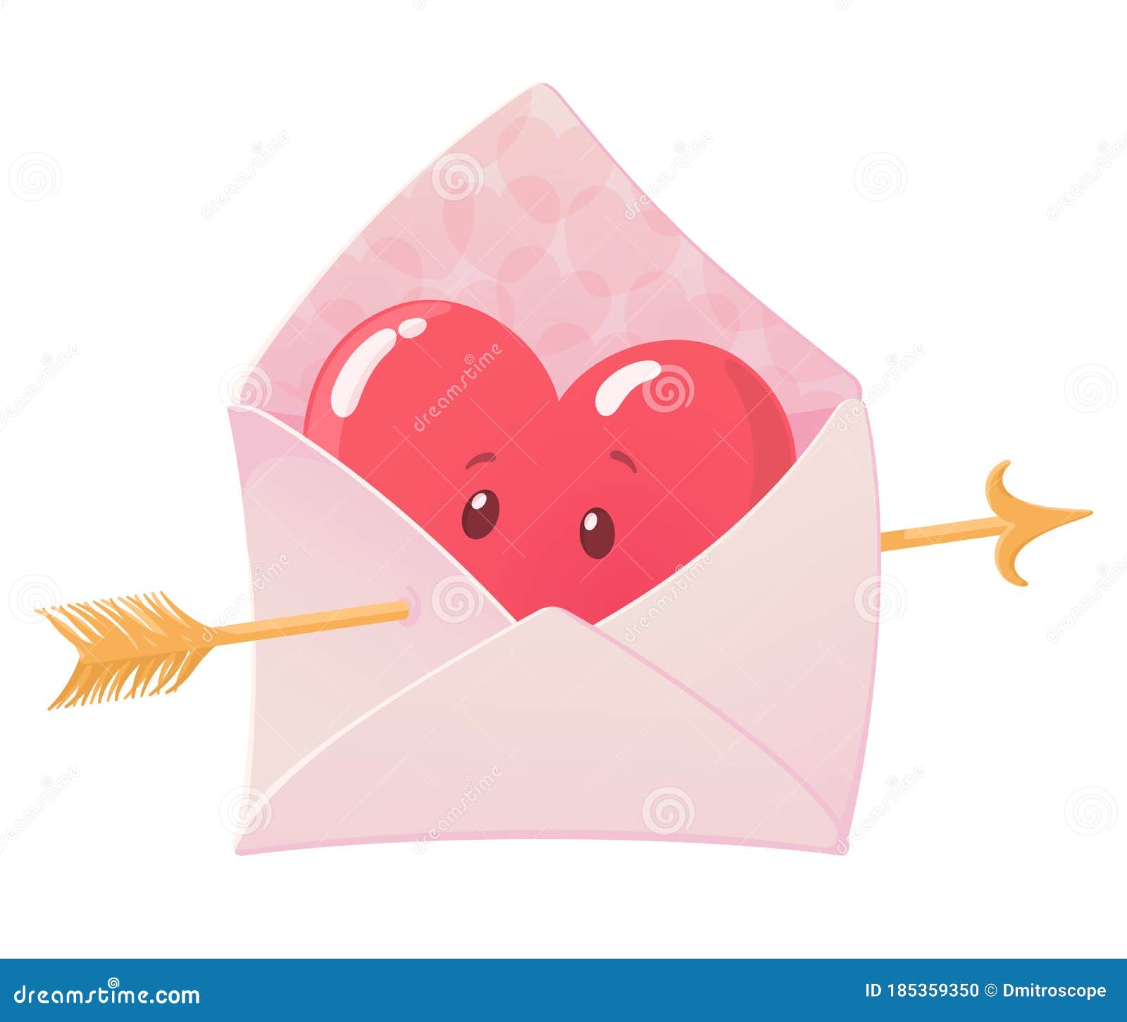 Valentines Day Love Arrows Blank Greeting Card With Envelope 