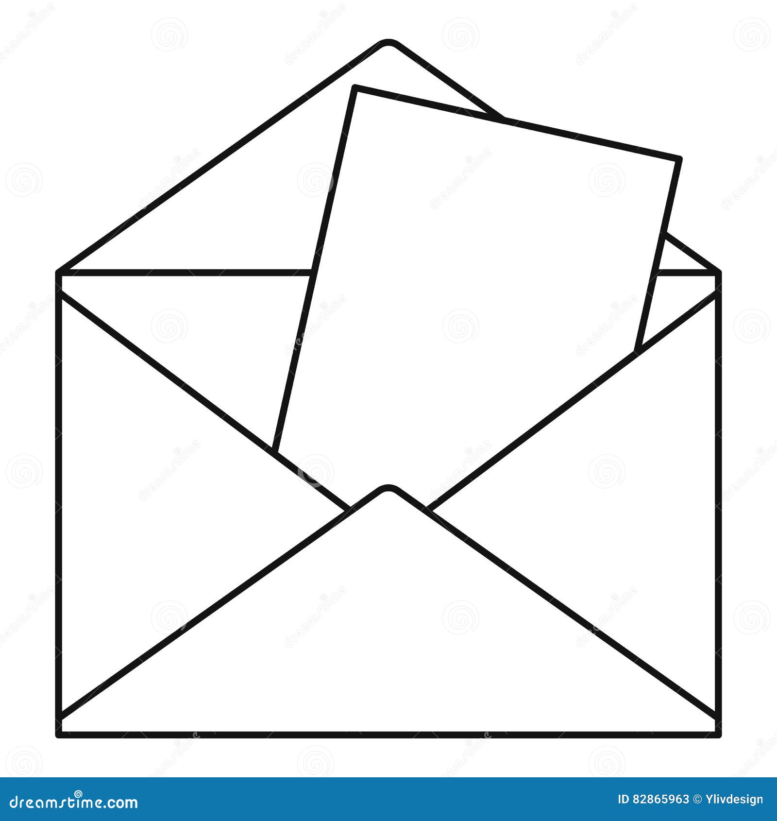 Envelope Icon, Outline Style Stock Vector Illustration of icon, post