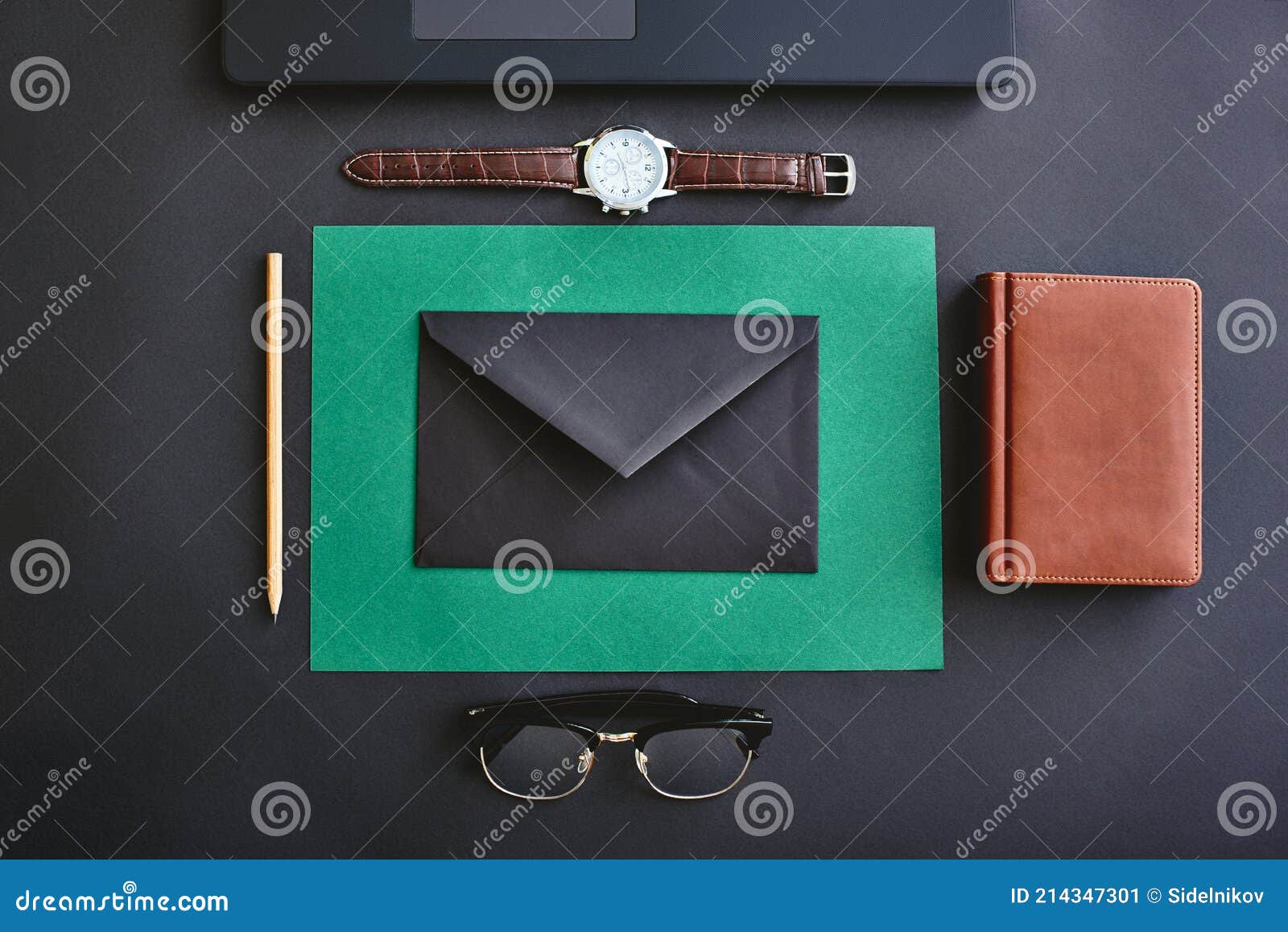 Cropped Shot of Office Desk. Marketing Concept Stock Image Image of