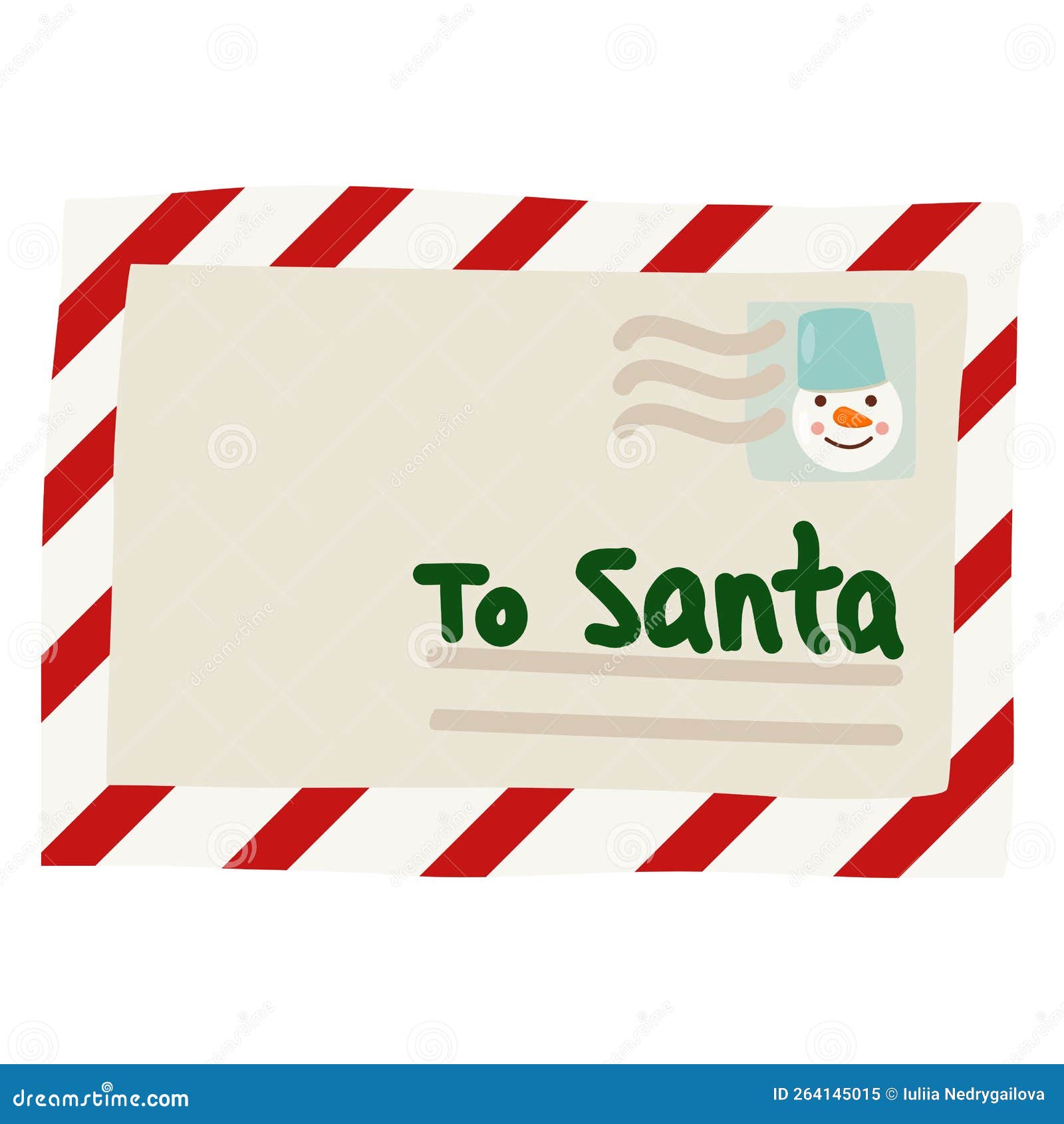 Santa claus post stamp christmas mail letter Vector Image