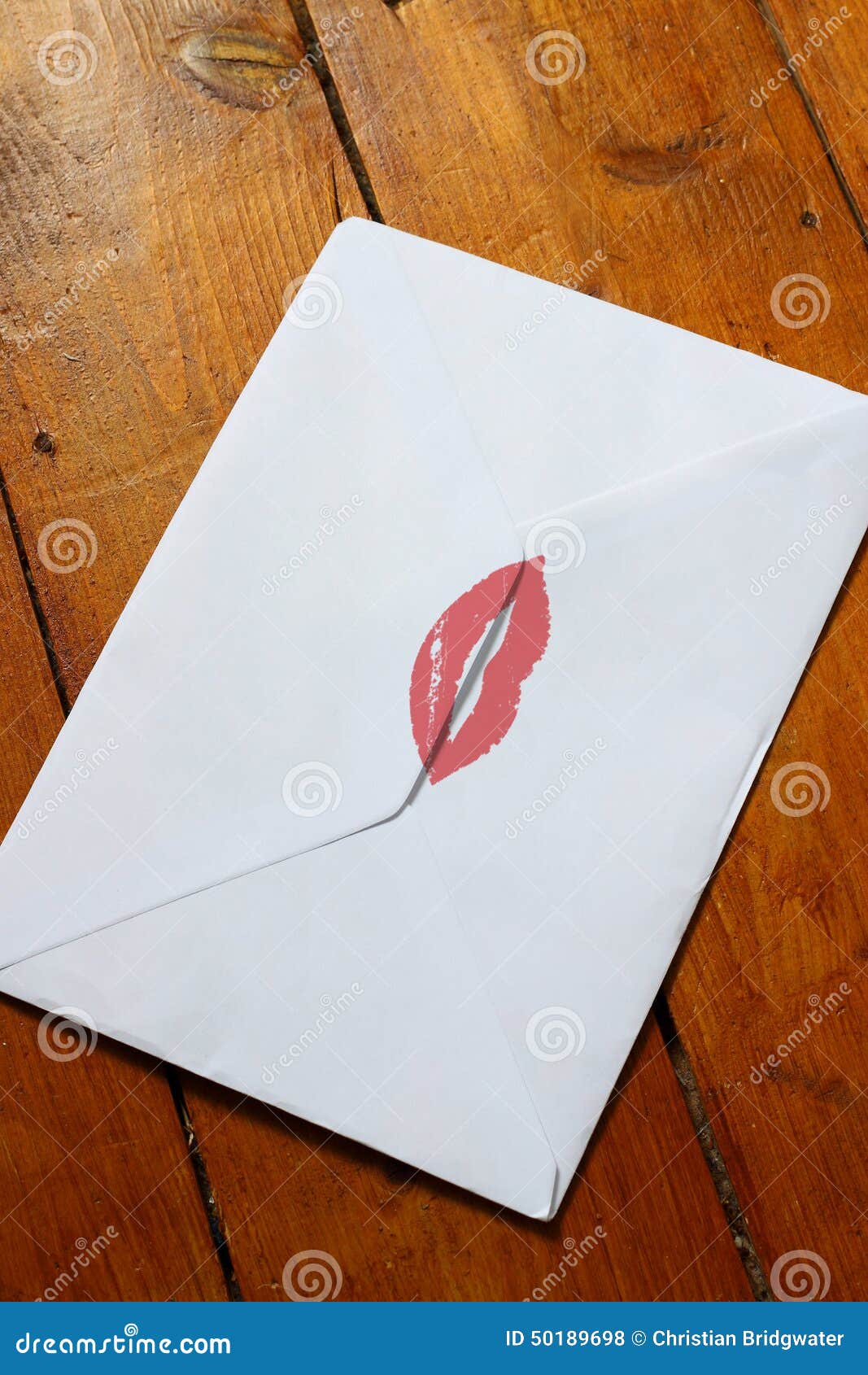 Envelope lipstick kiss B stock photo. Image of female 50189698