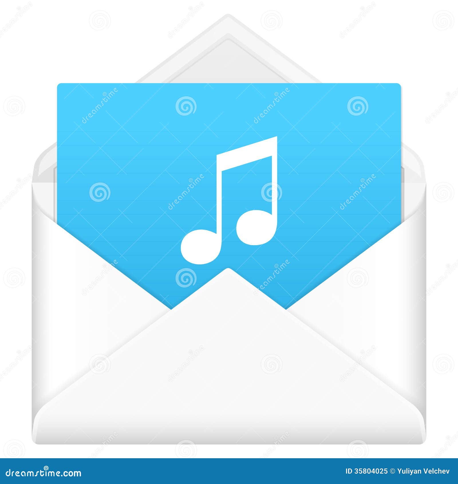 Envelope with music symbol stock vector. Illustration of paper 35804025