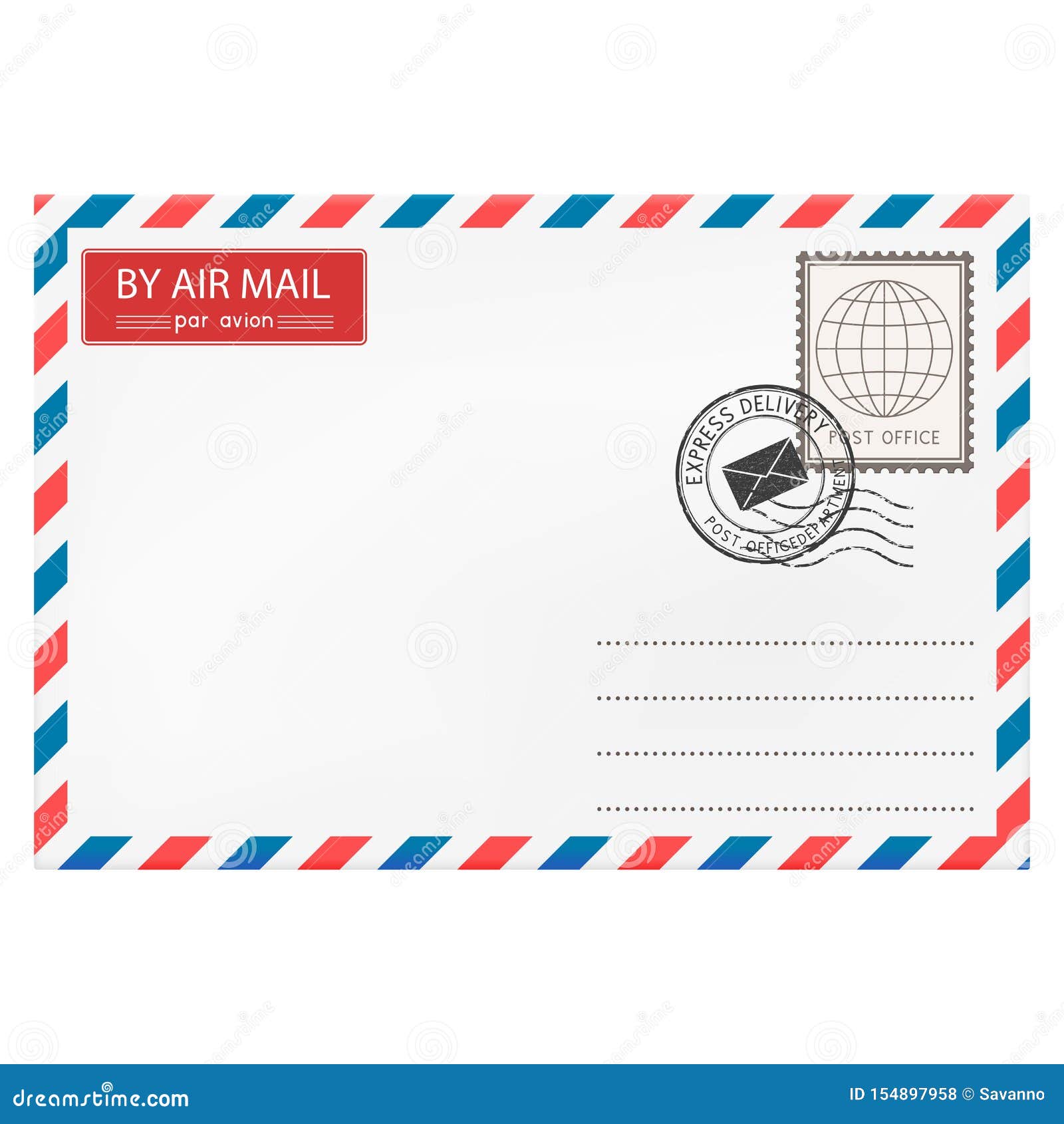Envelope with postmarks stock vector. Illustration of communication