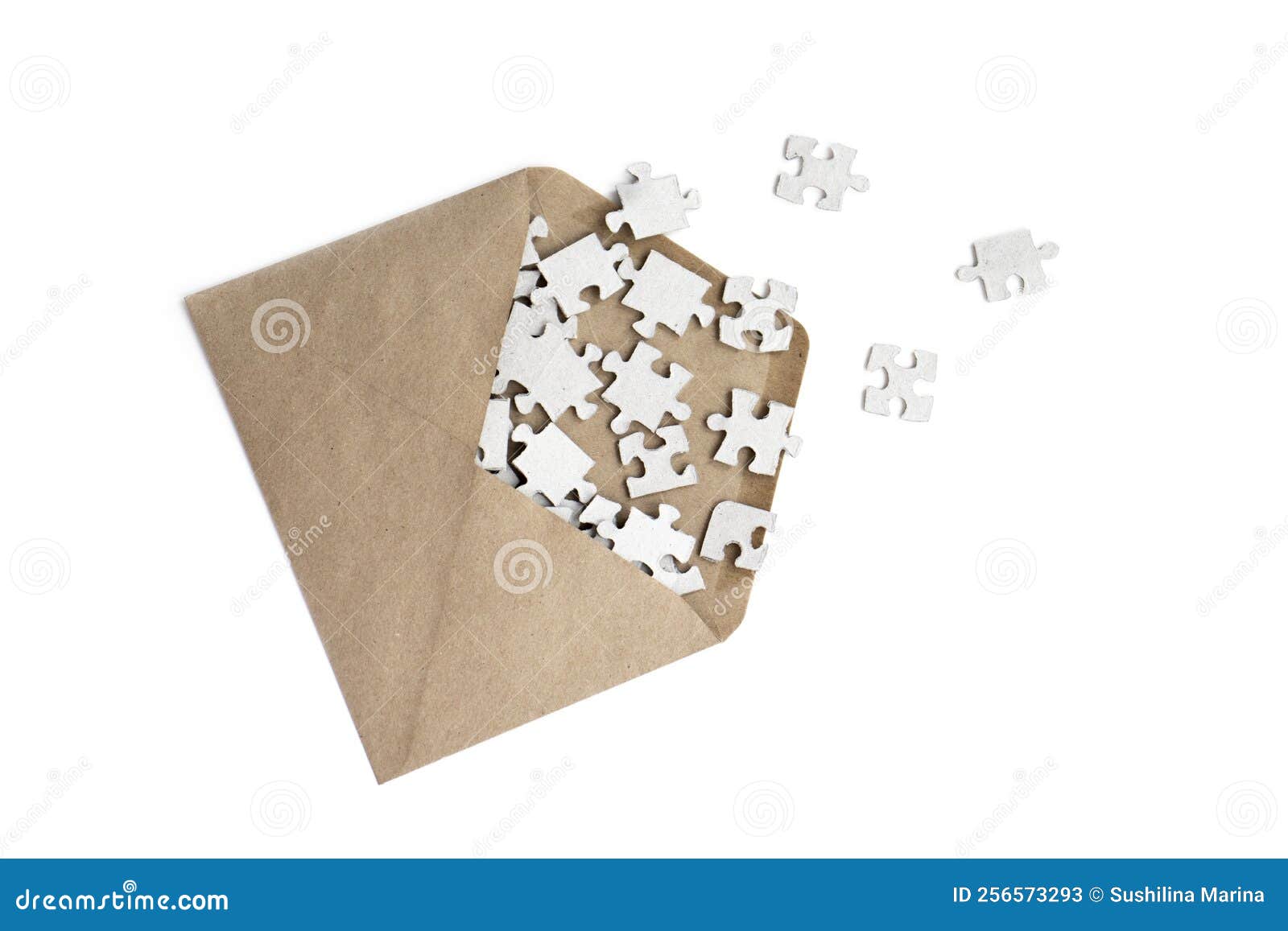 Envelope with Puzzle Pieces Stock Image Image of envelope, mail