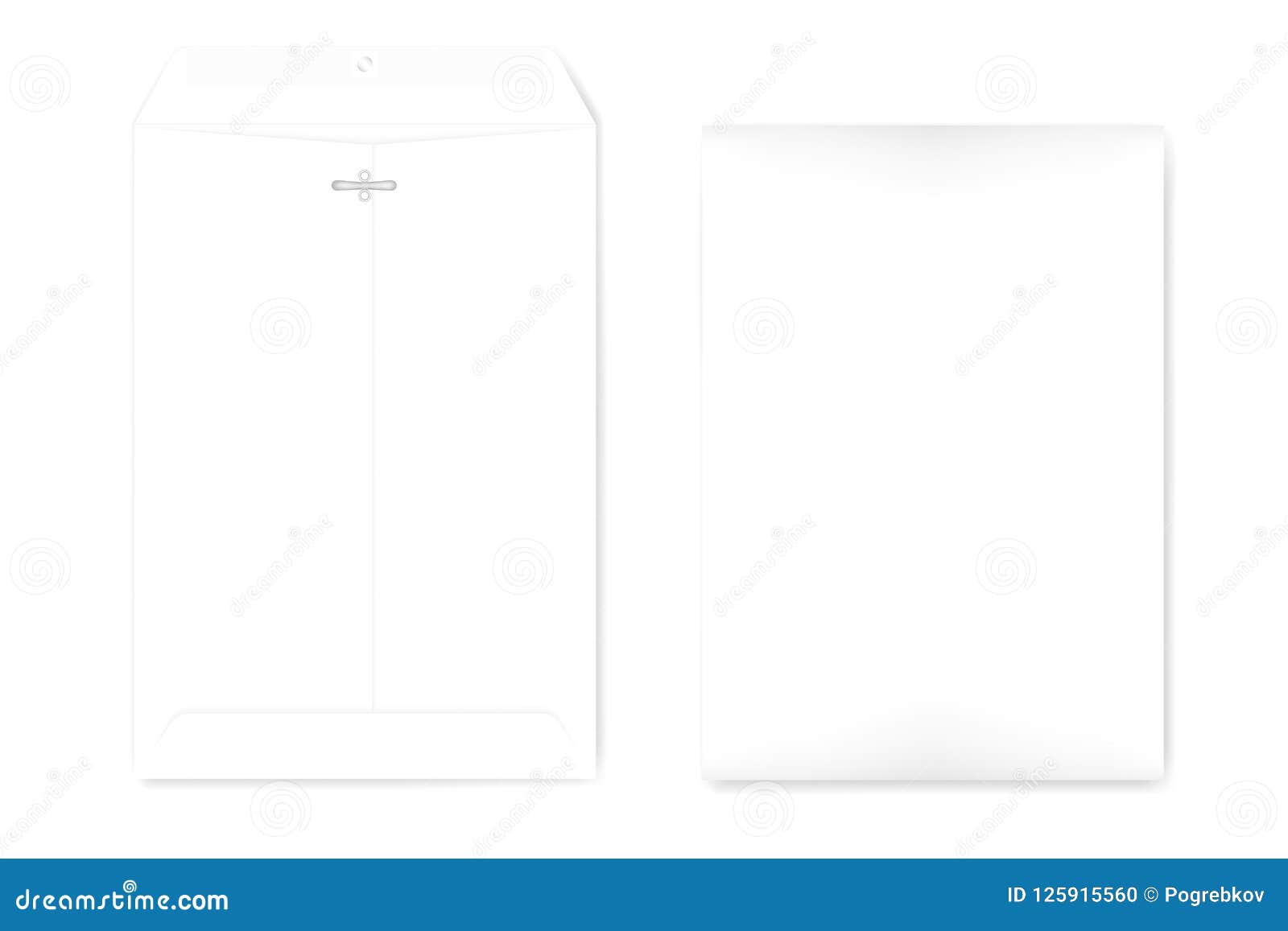 Download A4 Envelope With Reusable Clasp And Gummed Flap, Mockup Stock Vector - Illustration of gray ...