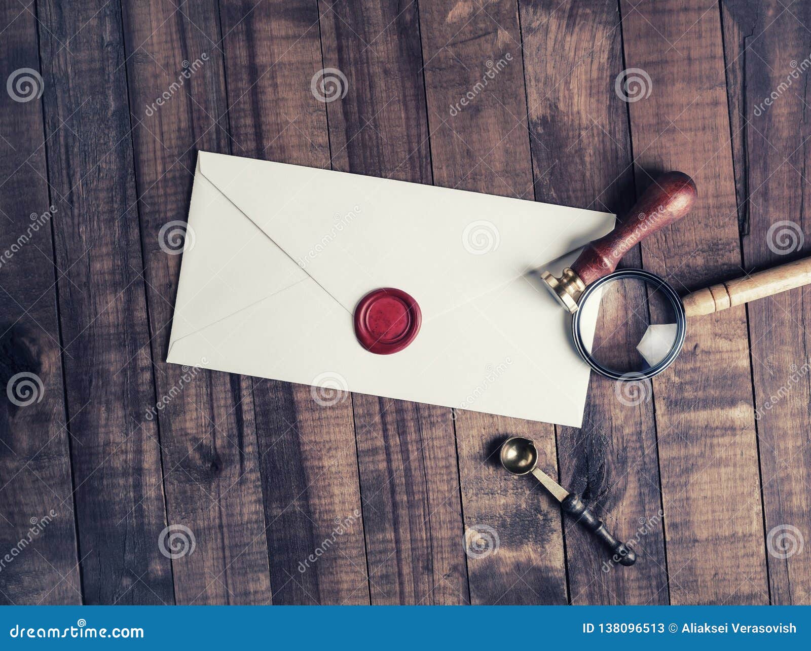 Envelope with wax seal stock image. Image of seal, postal ...