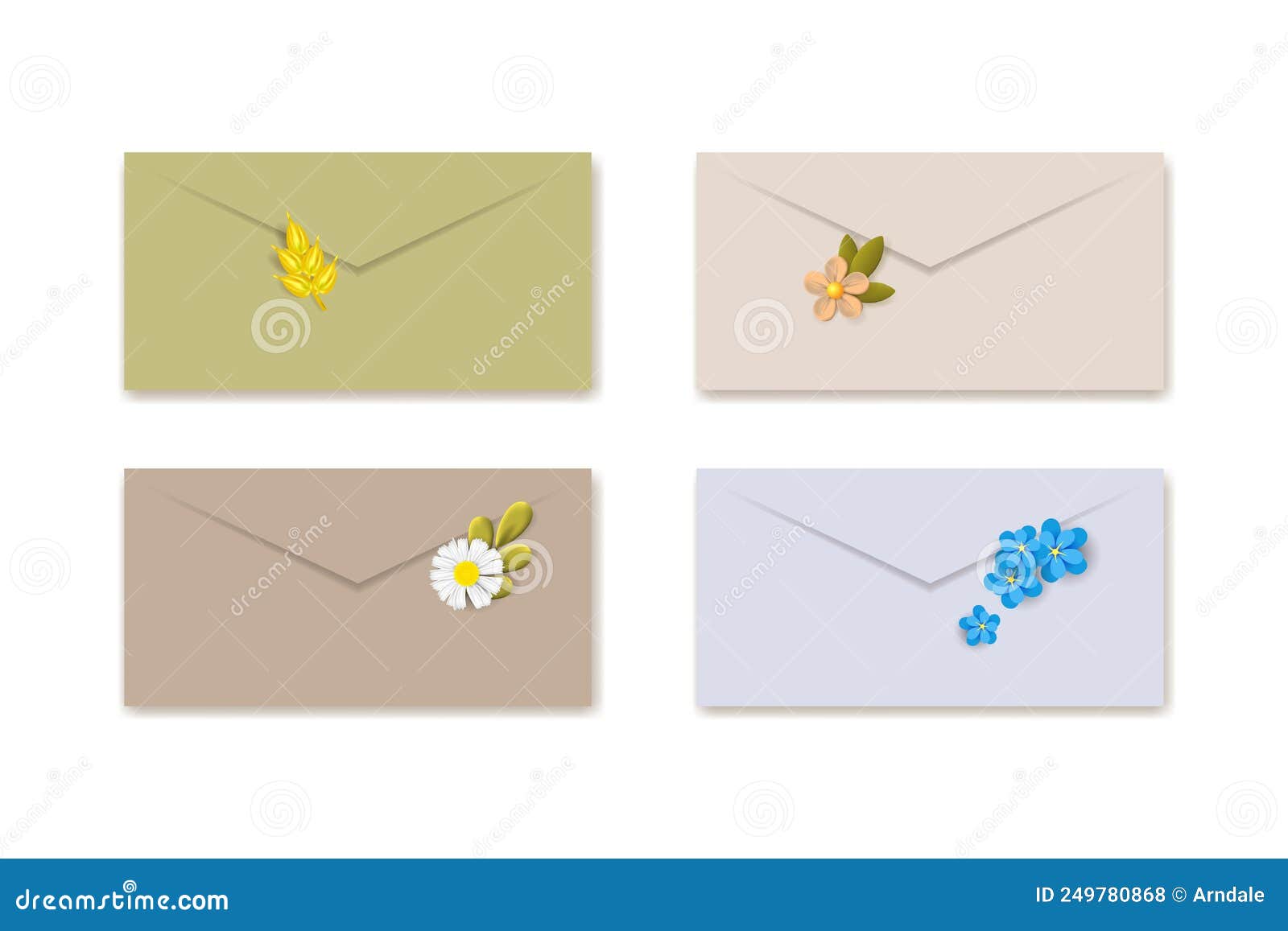 Enveloppe De Courrier Aérien Avec Fleurs Illustration de Vecteur