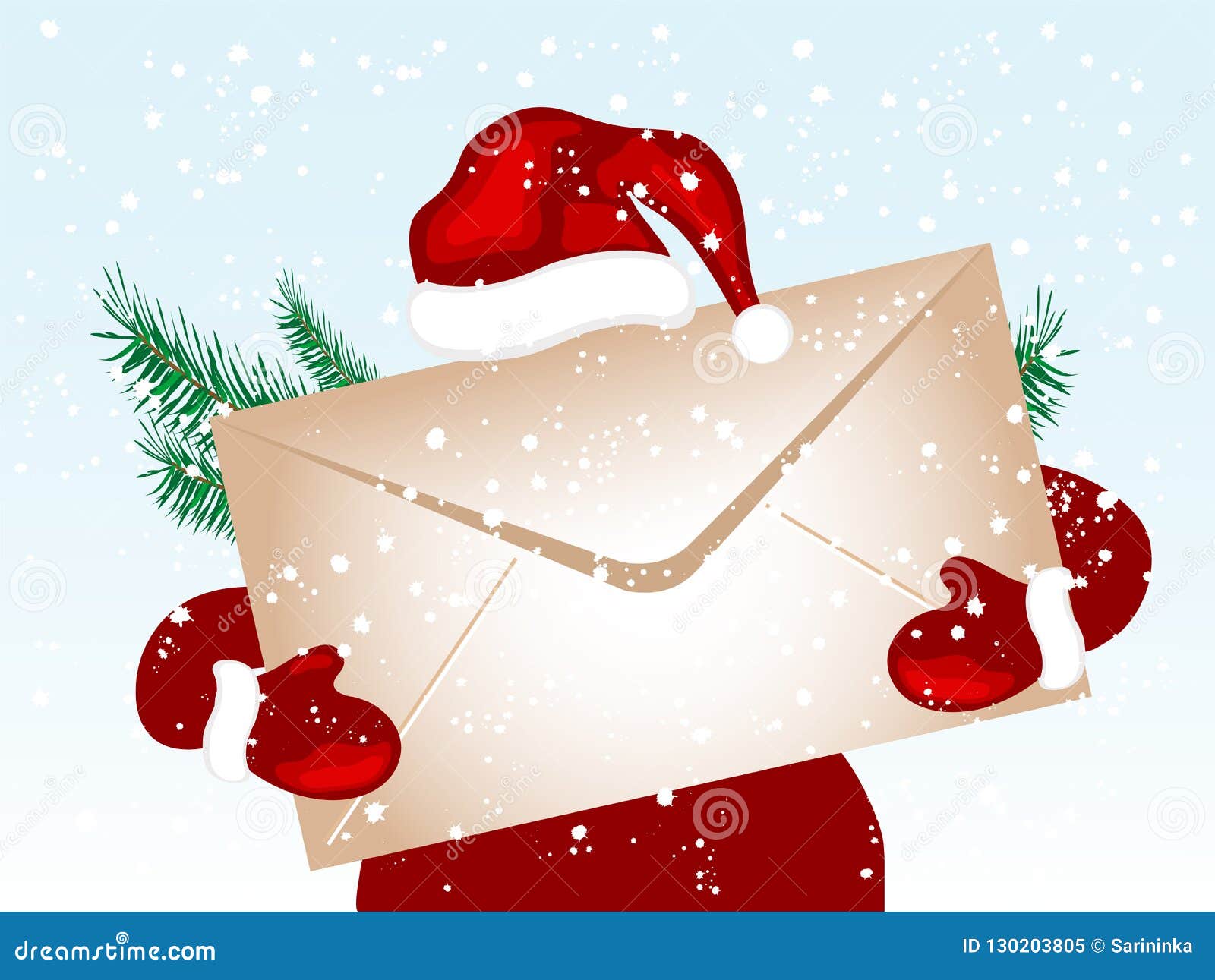 Enveloppe de Noël illustration de vecteur. Illustration du invitation -  130203805