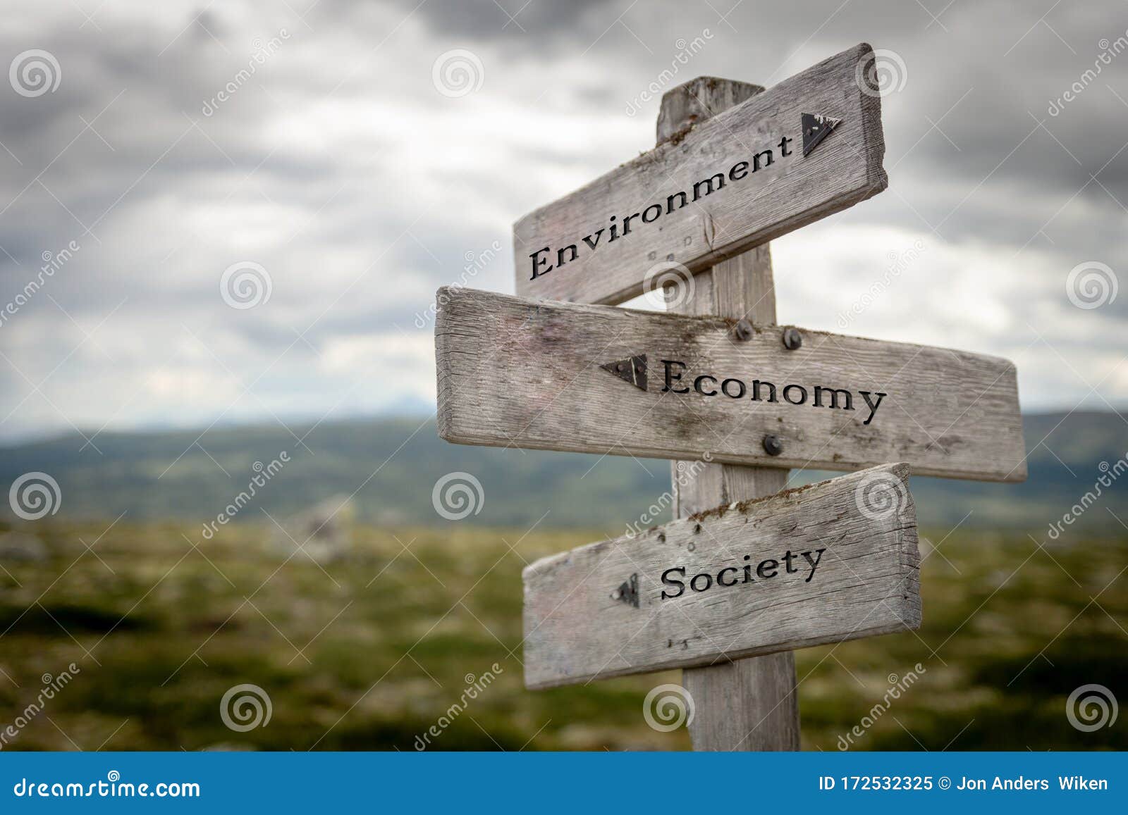 environment, economy and society
