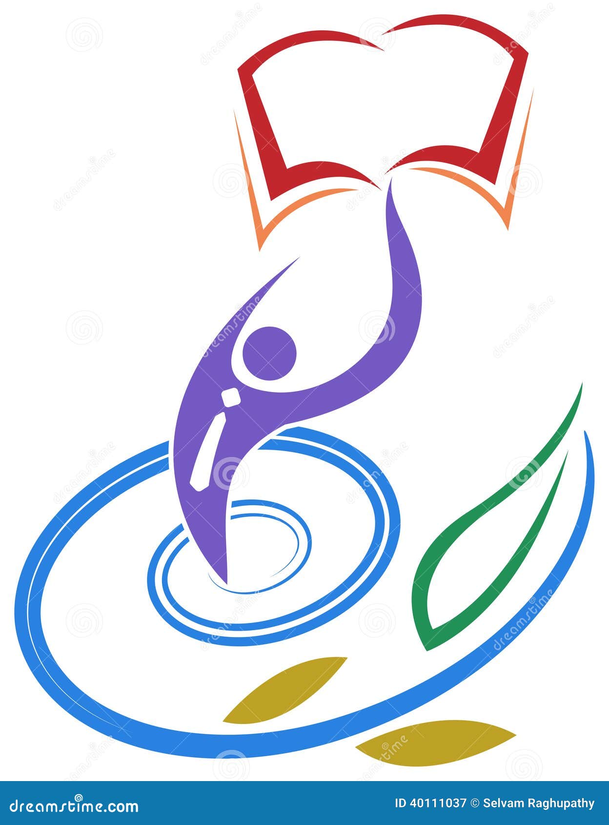 Isolated line art environmental education logo design.