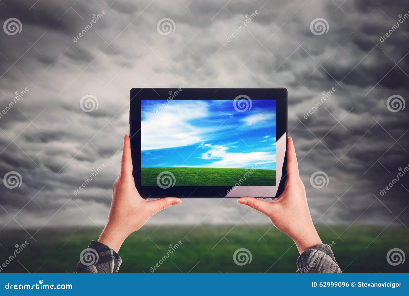 environmentalist with digital tablet computer
