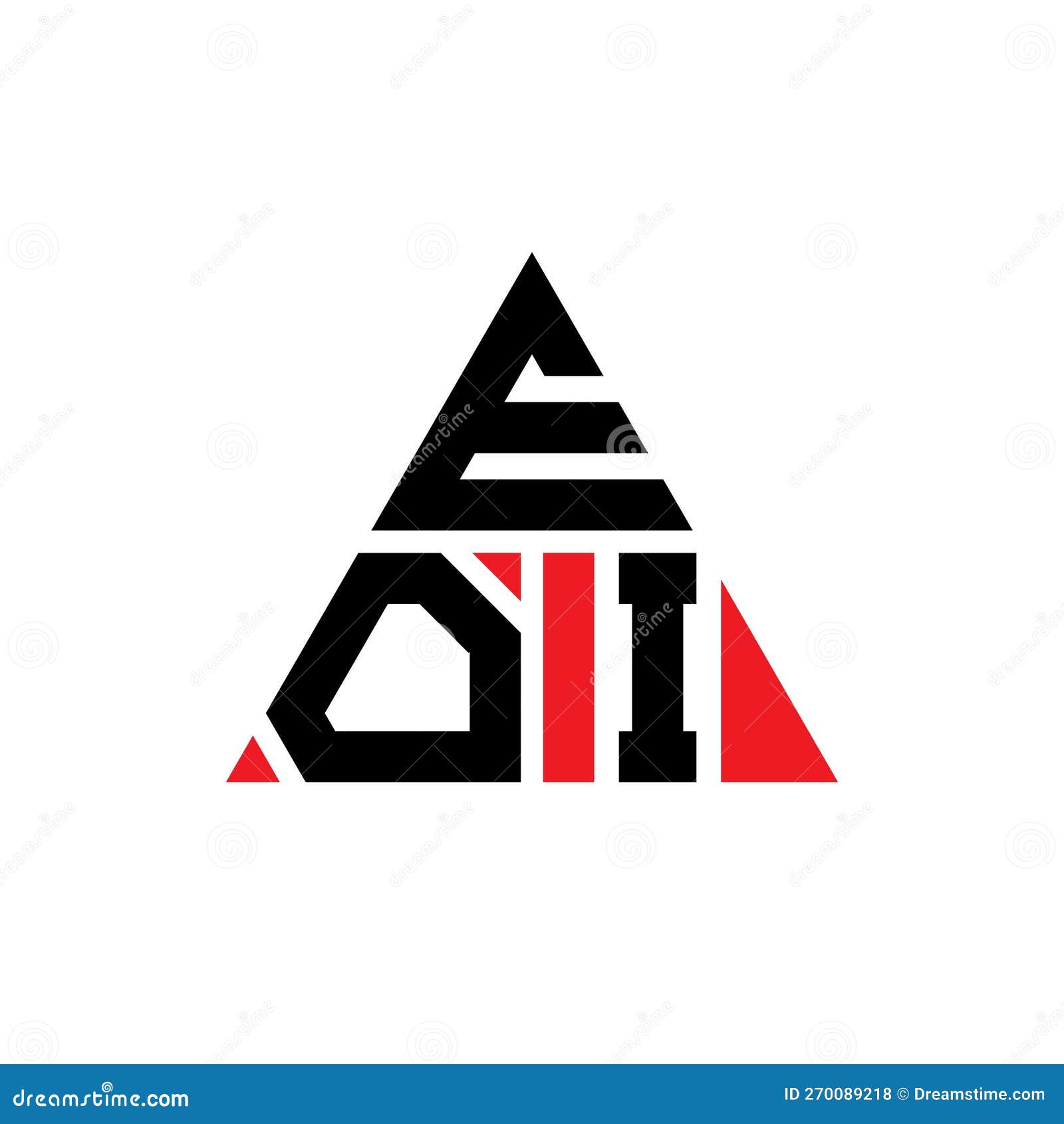 eoi triangle letter logo  with triangle . eoi triangle logo  monogram. eoi triangle  logo template with red