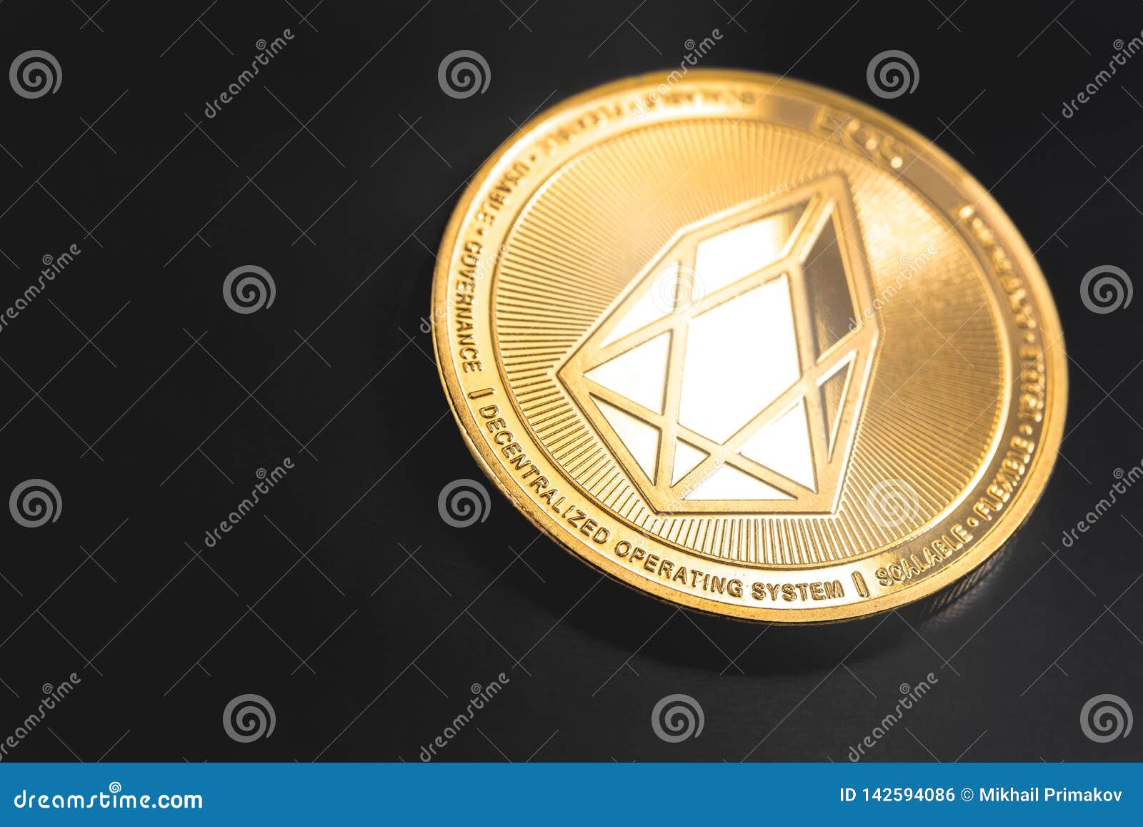 Cryptocurrency eos coin editorial photo. Image of coins - 142594086