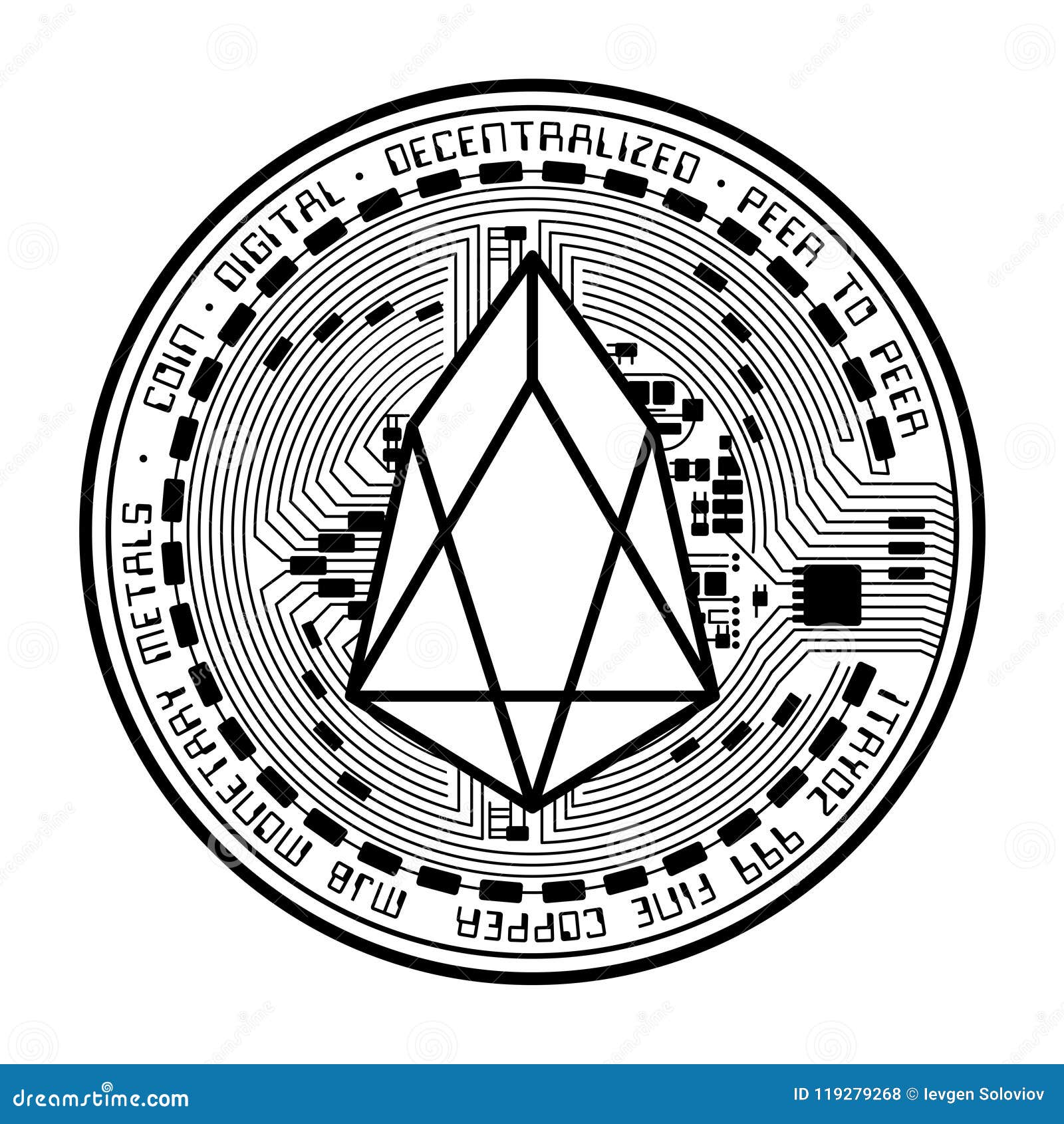 eos coin black silhouette