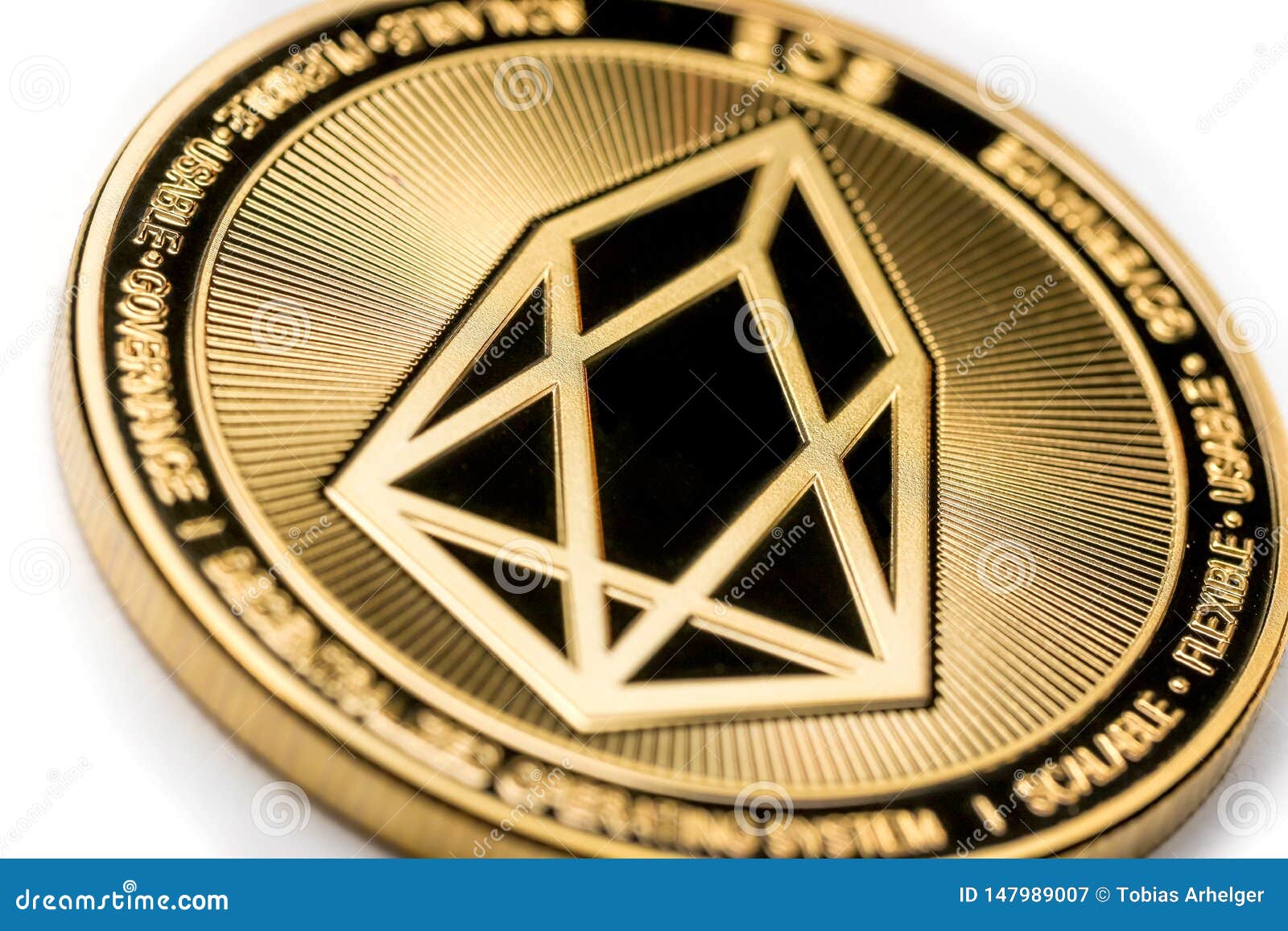 Eos crypto coin currency stock image. Image of blockchain ...