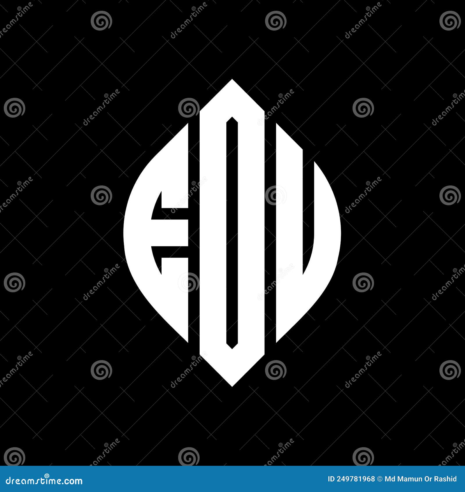 eou circle letter logo  with circle and ellipse . eou ellipse letters with typographic style. the three initials form a