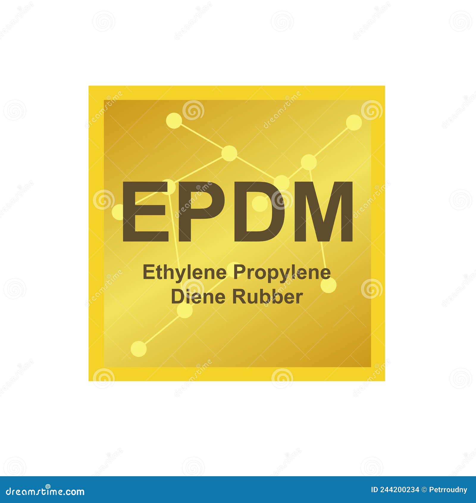 Vector Symbol Of Ethylene Propylene Diene Rubber EPDM Polymer On The