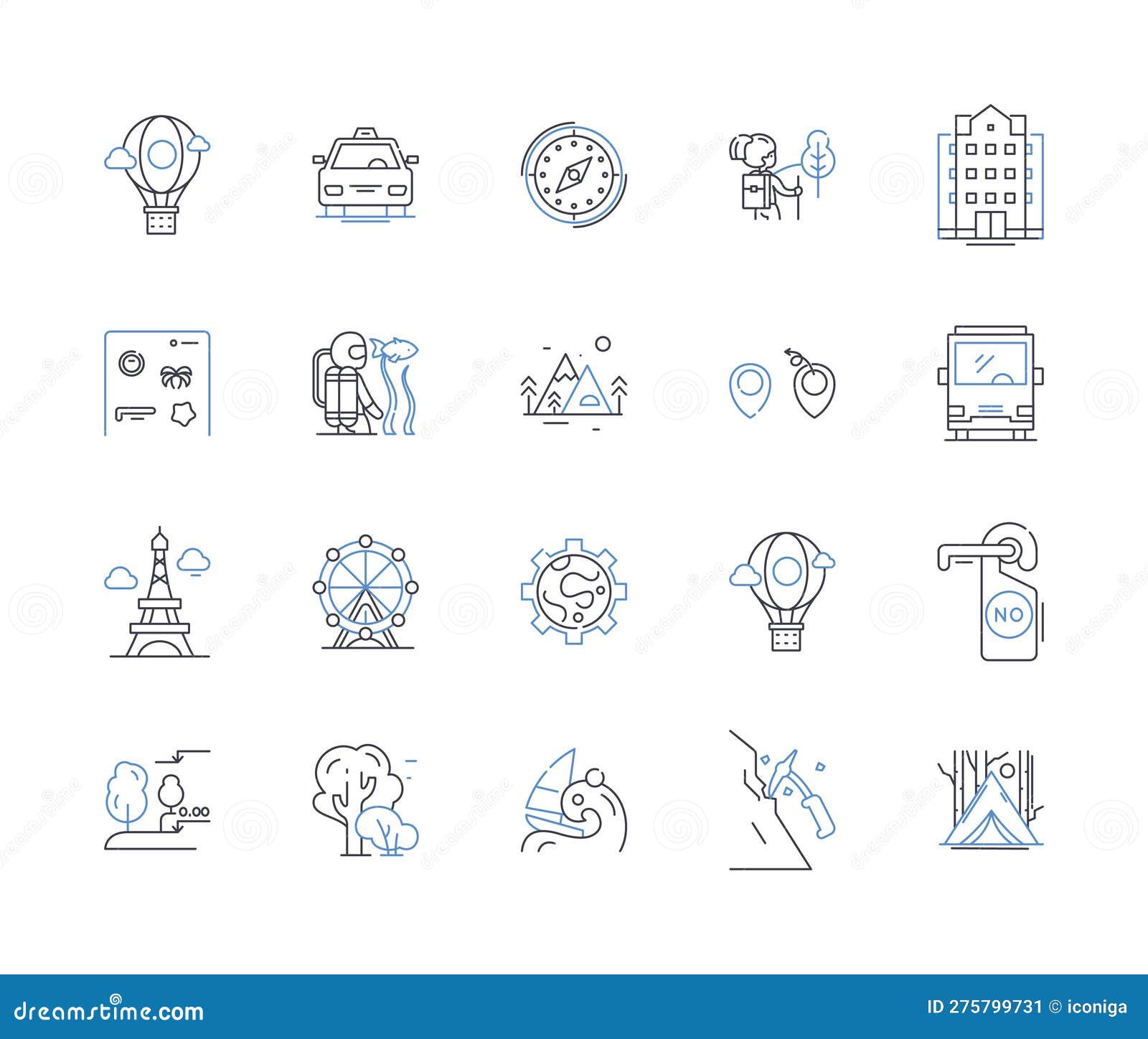 epic expedition line icons collection. adventure, treacherous, journey, uncharted, conquer, perilous, expedition 