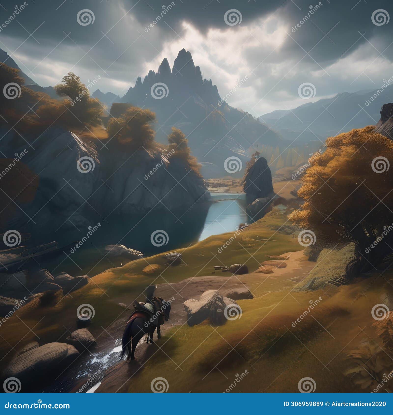 epic fantasy quest, fellowship of adventurers embarking on a perilous quest across diverse landscapes and confronting mythical b