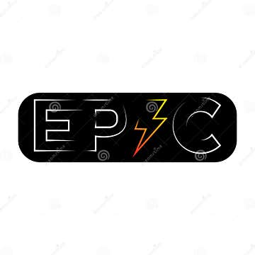 Epic Word Logo Icon on a White Background Stock Illustration ...