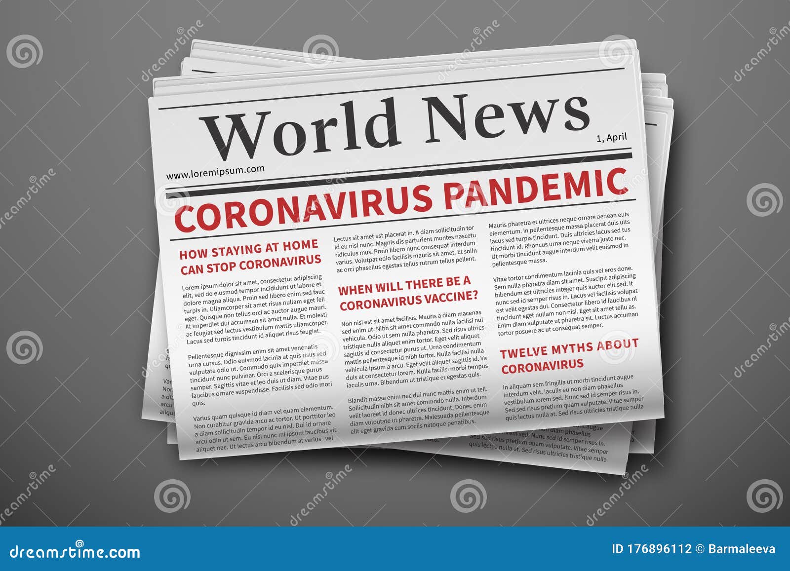 Download Epidemic Breaking News Mockup Of Coronavirus Newspaper Coronavirus Outbreak Newsletter Paper Page Mockup Of A Daily Stock Vector Illustration Of Periodical Covid19 176896112