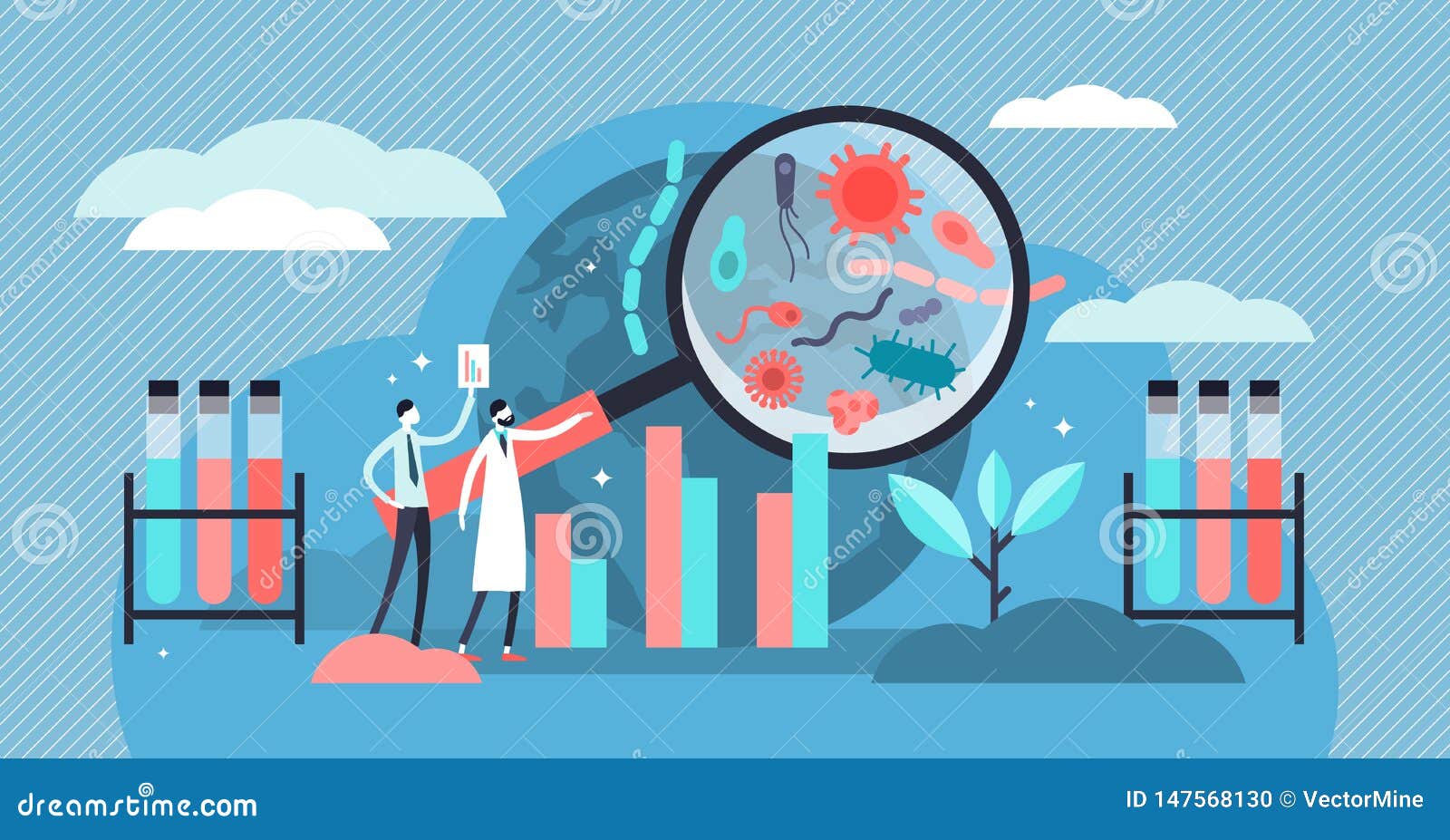 epidemiology  . tiny bacteria pandemic outbreak research.