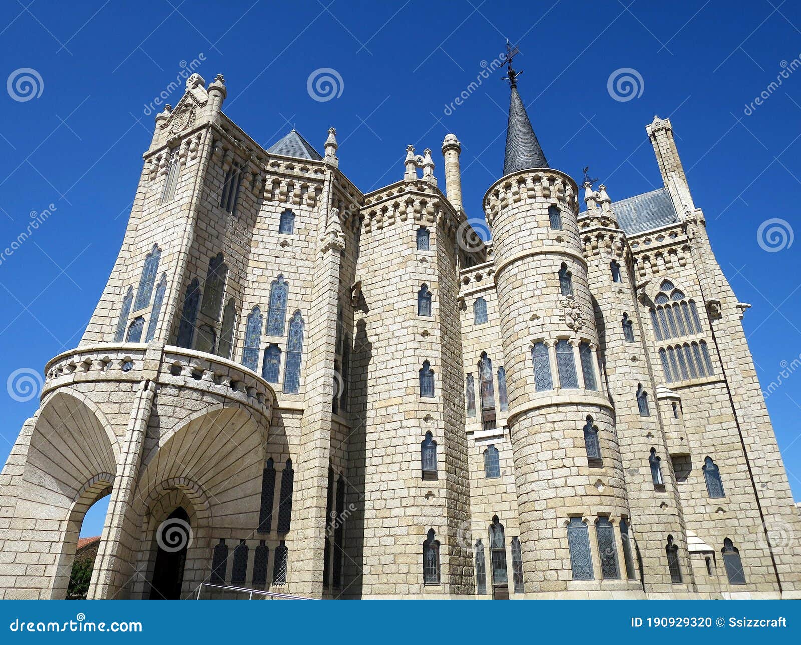 the episcopal palace (palacio episcopal d'estorga) in astorga, spain, currently the museum of the caminos