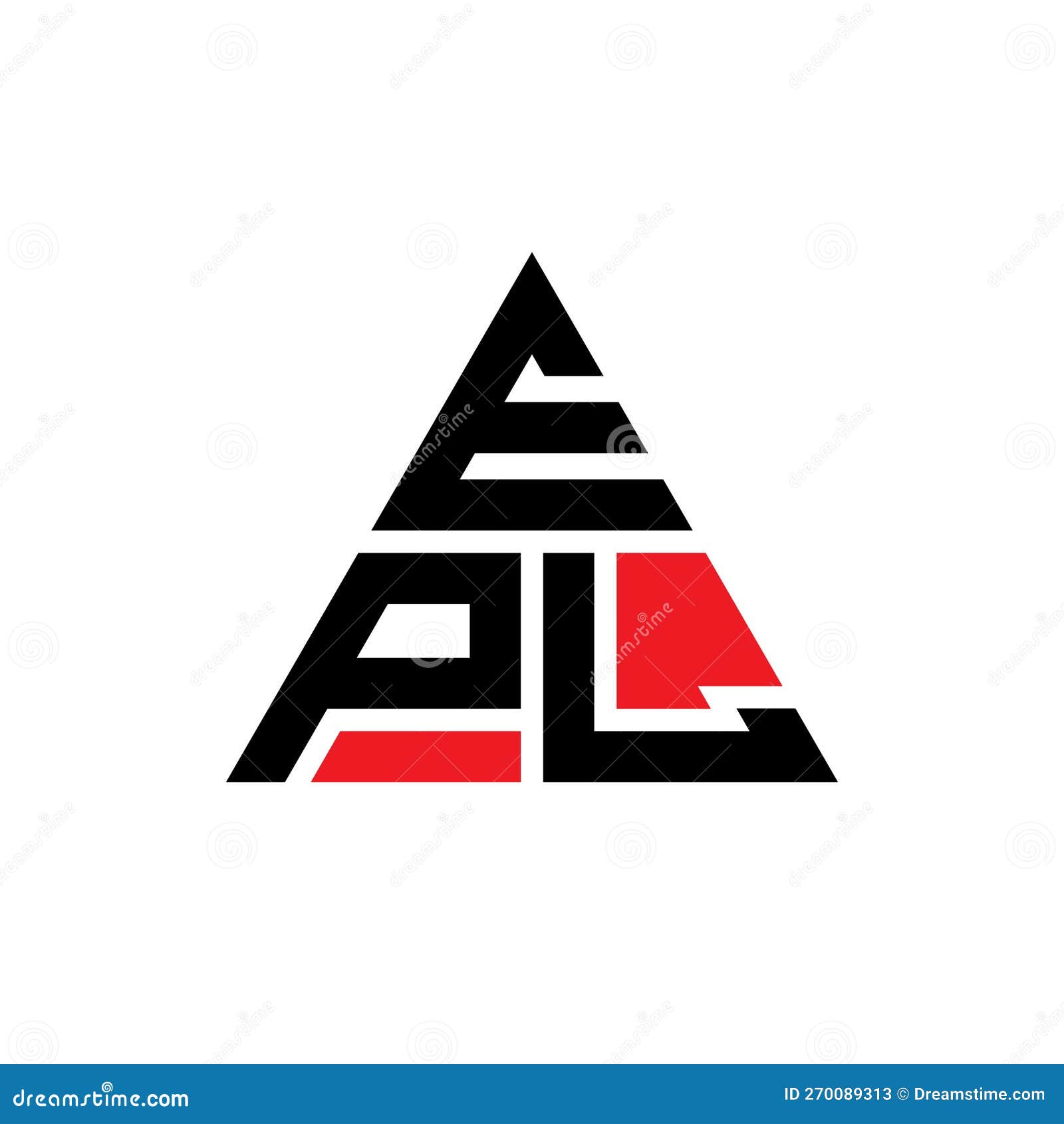 epl triangle letter logo  with triangle . epl triangle logo  monogram. epl triangle  logo template with red