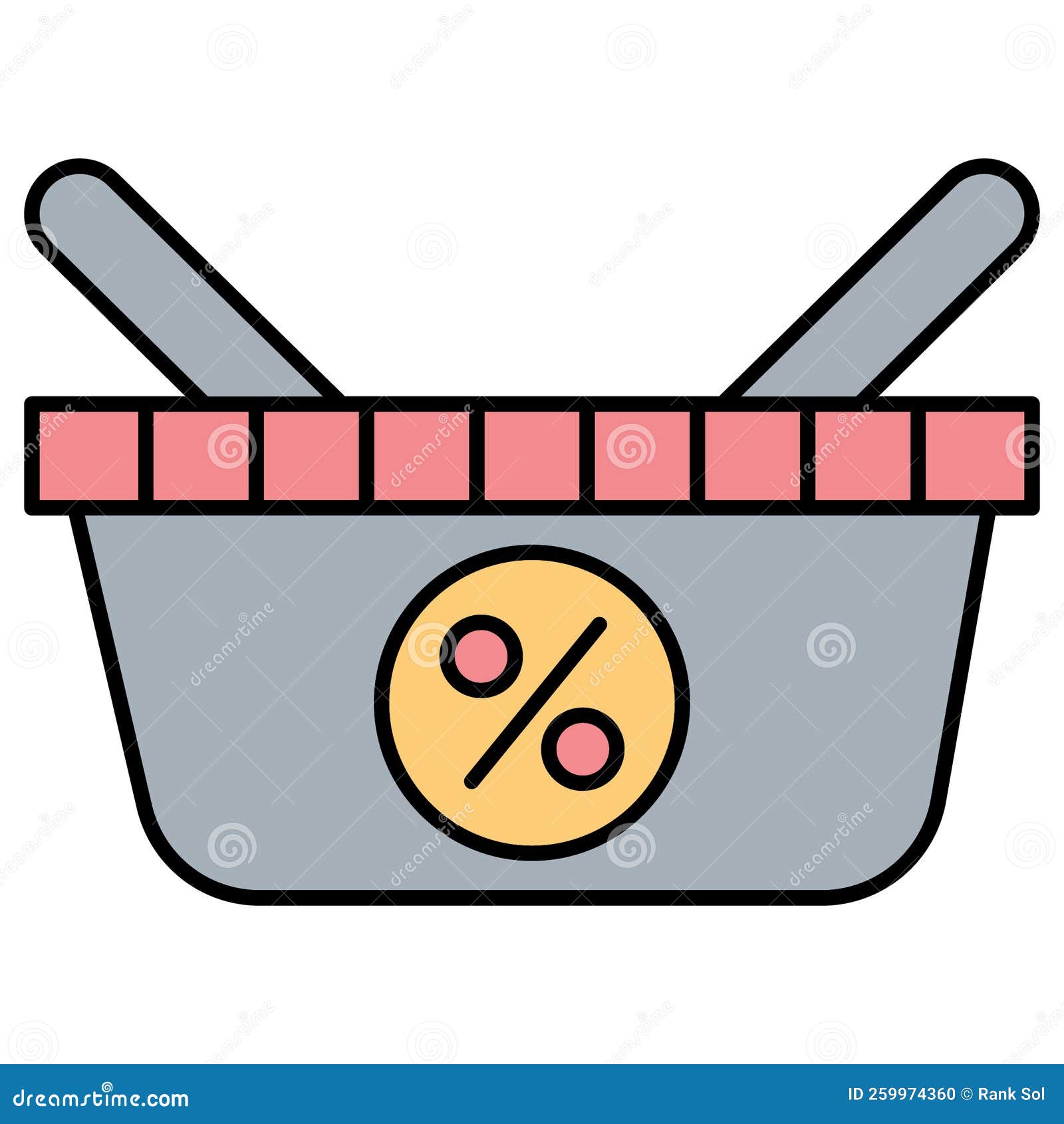 Discount Basket Which Can Easily Modify or Edit Stock Vector