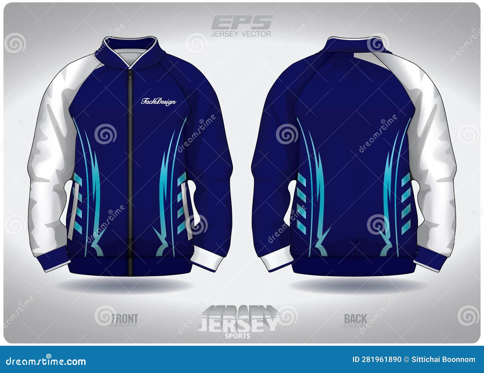 Blue Lightning Style Jersey pattern textile for Sport t-shirt