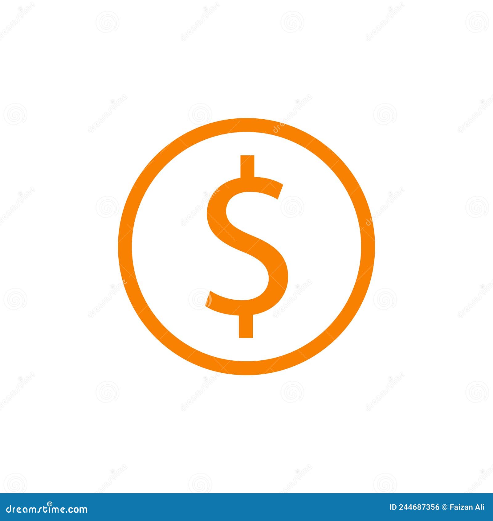 Eps10 Vector Illustration of an Orange Money Icon, Sign, or Symbol