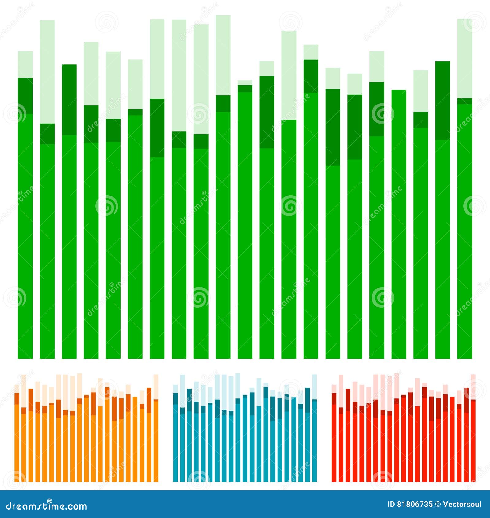 Eq, Equalizer with Overlapping Bars Bar Chart, Bar Graph W/ Ra Stock