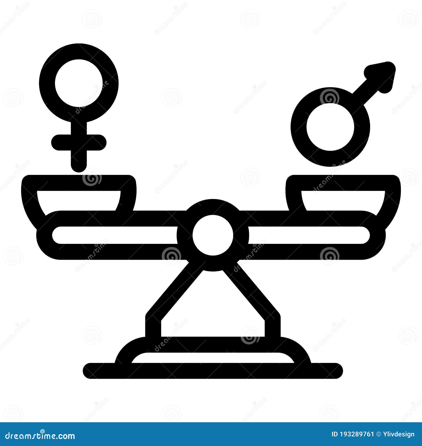 equal balance empowerment icon, outline style