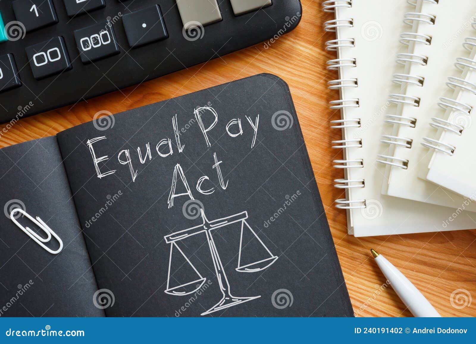 Equal Pay Act is Shown on the Business Photo Using the Text Stock Photo