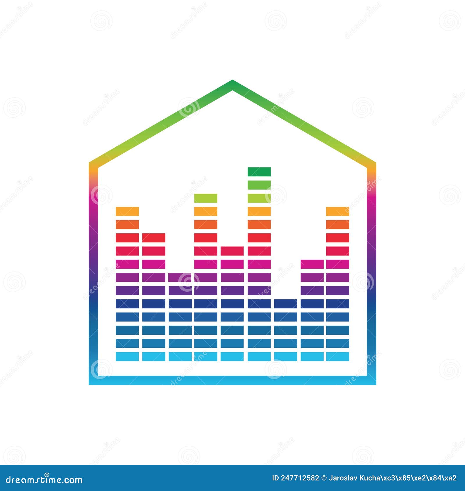 Equalizer house music logo stock vector. Illustration of cartoon
