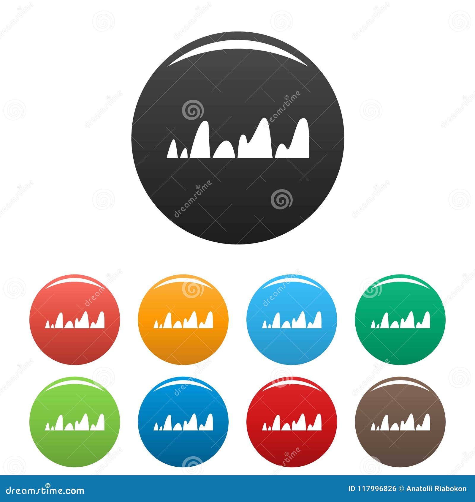 Equalizer Tune Radio Icons Set Color Vector Stock Vector Illustration Equalizer Tune Radio Icons Set Color Vector Stock Vector Illustration