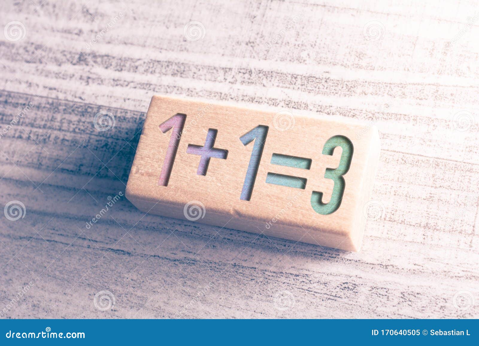 Equation 1 Plus 1 Equals 3 As a Couple Gets a Child Concept Engraved on